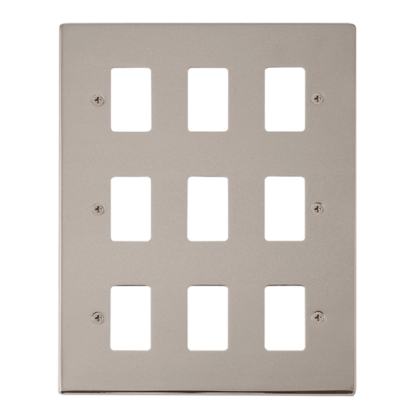 Click® Scolmore GridPro® VPPN20509 9 Gang GridPro® Frontplate - Pearl Nickel Pearl Nickel  Insert