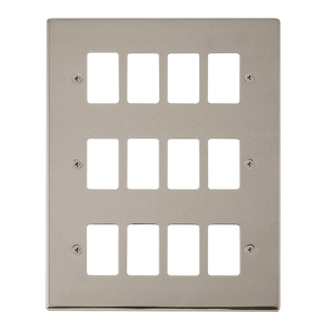 Click® Scolmore GridPro® VPPN20512 12 Gang GridPro® Frontplate - Pearl Nickel Pearl Nickel  Insert