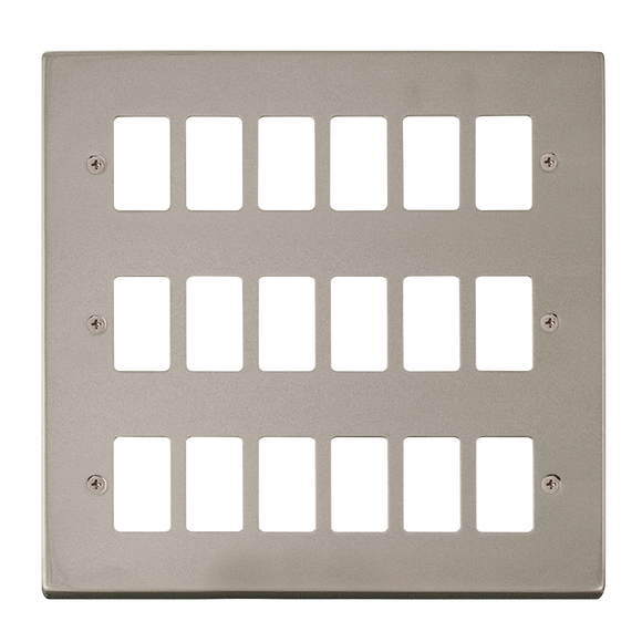 Click® Scolmore GridPro® VPPN20518 18 Gang GridPro® Frontplate - Pearl Nickel Pearl Nickel  Insert