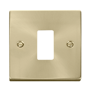 Click® Scolmore GridPro® VPSB20401 1 Gang GridPro® Frontplate - Satin Brass Satin Brass  Insert