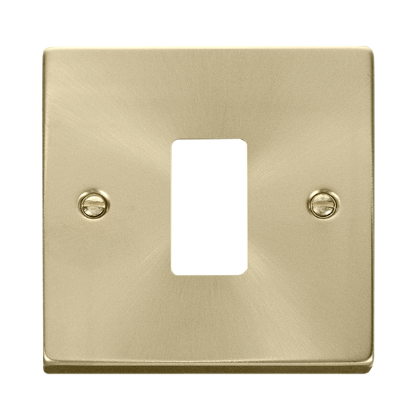 Click® Scolmore GridPro® VPSB20401 1 Gang GridPro® Frontplate - Satin Brass Satin Brass  Insert