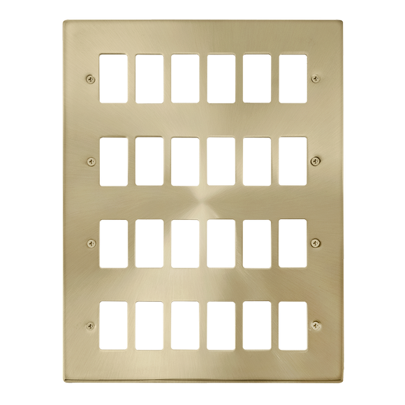 Click® Scolmore GridPro® VPSB20524 24 Gang GridPro® Frontplate - Satin Brass Satin Brass  Insert