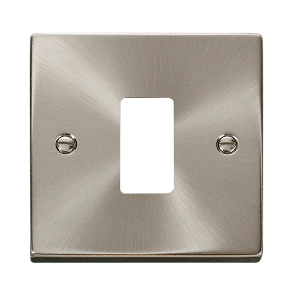 Click® Scolmore GridPro® VPSC20401 1 Gang GridPro® Frontplate - Satin Chrome Satin Chrome  Insert