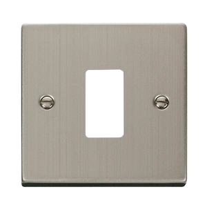 Click® Scolmore GridPro® VPSS20401 1 Gang GridPro® Frontplate - Stainless Steel Stainless Steel  Insert