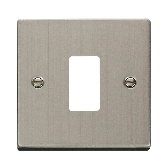 Click® Scolmore GridPro® VPSS20401 1 Gang GridPro® Frontplate - Stainless Steel Stainless Steel  Insert