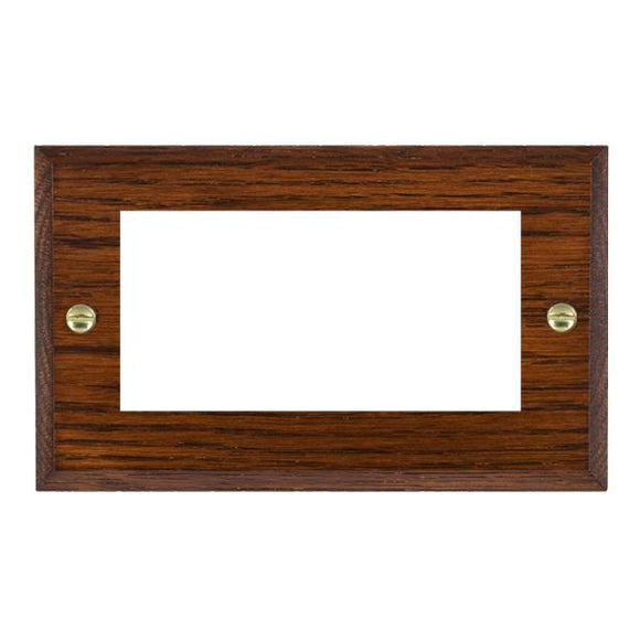 Hamilton WCAEURO4 Woods Chamfered EuroFix Antique Mahogany Antique Mahogany Double Plate complete with 4 EuroFix Apertures 100x50mm and Grid Insert