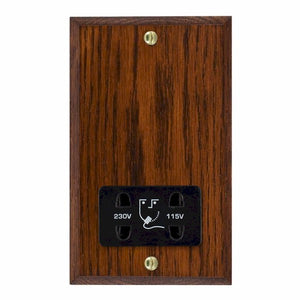 Hamilton WCASHSB Woods Chamfered Antique Mahogany Shaver Dual Voltage Unswitched Socket (Vertically Mounted) Black Insert