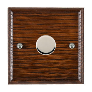 Hamilton WOA1X2VBC Woods Ovolo Antique Mahogany 1 gang 200VA Inductive Leading Edge Push On-Off Rotary 2 Way Switching Dimmer Bright Chrome Insert