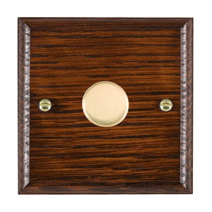 Hamilton WOA1XTEPB Woods Ovolo Antique Mahogany 1x250W/210VA Resistive/Inductive Trailing Edge Push On/Off Rotary Multi-Way Dimmer Polished Brass Insert