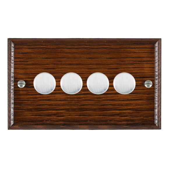 Hamilton WOA4XLEDITB100SC Woods Ovolo Antique Mahogany 4g 100W LED 2 Way Push On/Off Rotary Dimmer Satin Chrome Insert