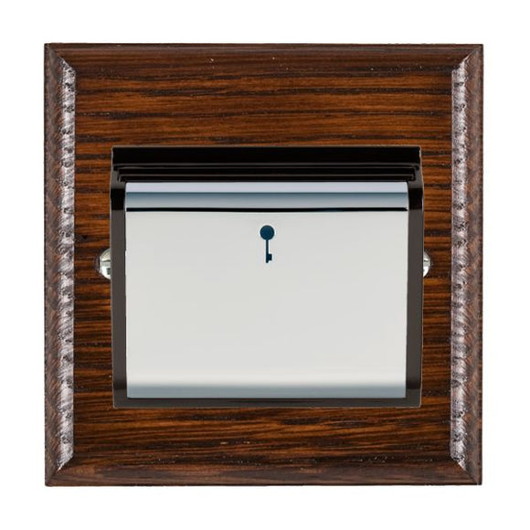 Hamilton WOAC11BC-B Woods Ovolo Antique Mahogany 1 gang 10A (6AX) Card Switch On/Off with Blue LED Locator Bright Chrome/Black Insert