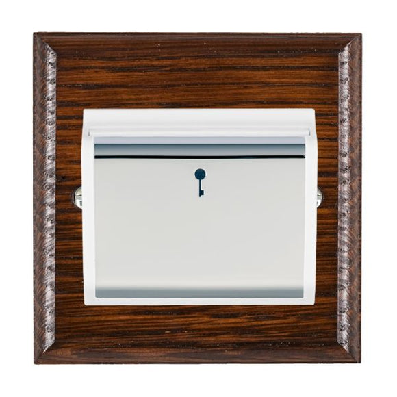 Hamilton WOAC11BC-W Woods Ovolo Antique Mahogany 1 gang 10A (6AX) Card Switch On/Off with Blue LED Locator Bright Chrome/White Insert