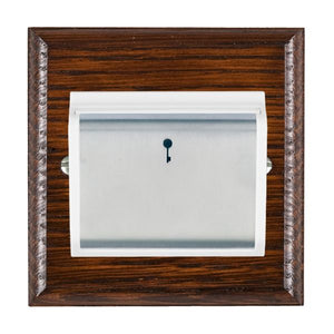 Hamilton WOAC11SC-W Woods Ovolo Antique Mahogany 1 gang 10A (6AX) Card Switch On/Off with Blue LED Locator Satin Chrome/White Insert