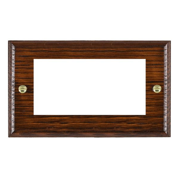 Hamilton WOAEURO4 Woods Ovolo EuroFix Antique Mahogany Double Plate complete with 4 EuroFix Apertures 100x50mm and Grid Insert