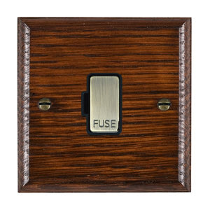 Hamilton WOAFOAB-B Woods Ovolo Antique Mahogany 1 gang 13A Fuse Only Antique Brass/Black Insert