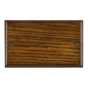 Hamilton WODBPD Woods Ovolo Dark Oak Double Blank Plate Insert