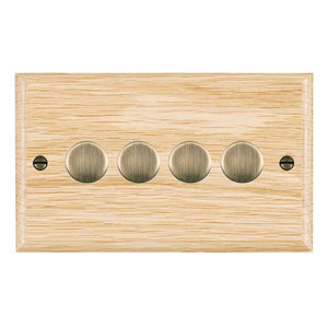 Hamilton WOL4XLEDITB100AB Woods Ovolo Light Oak 4g 100W LED 2 Way Push On/Off Rotary Dimmer Antique Brass Insert