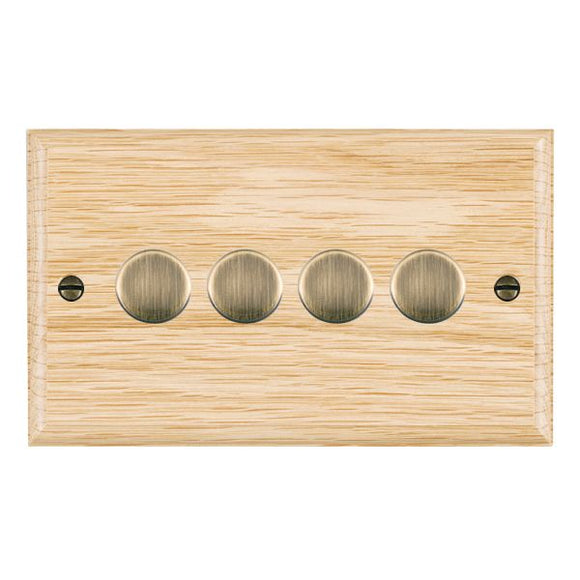 Hamilton WOL4XLEDITB100AB Woods Ovolo Light Oak 4g 100W LED 2 Way Push On/Off Rotary Dimmer Antique Brass Insert