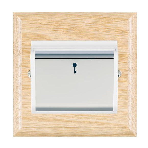 Hamilton WOLC11BC-W Woods Ovolo Light Oak 1 gang 10A (6AX) Card Switch On/Off with Blue LED Locator Bright Chrome/White Insert