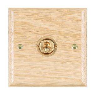 Hamilton WOLT31PB Woods Ovolo Light Oak 1 gang 20AX Intermediate Toggle Polished Brass Insert