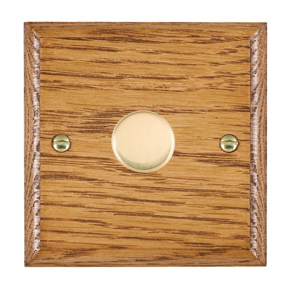 Hamilton WOM1XTEPB Woods Ovolo Medium Oak 1x250W/210VA Resistive/Inductive Trailing Edge Push On/Off Rotary Multi-Way Dimmer Polished Brass Insert